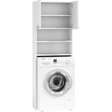 Badkamerkast boven wasmachine: 183x64x30cm, 4 schappen, wit