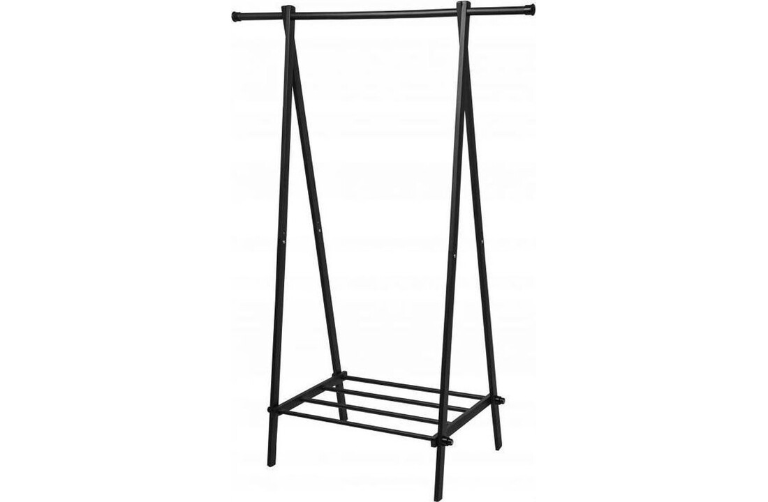 Kledingrek metaal zwart, 150x64,5x43,5 cm, slaapkamer organizer