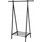 Kledingrek metaal zwart, 150x64,5x43,5 cm, slaapkamer organizer