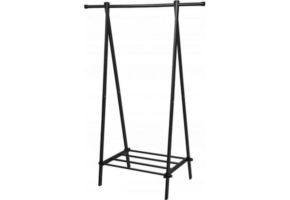Kledingrek metaal zwart, 150x64,5x43,5 cm, slaapkamer organizer