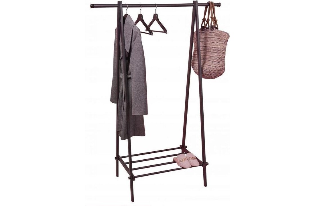 Kledingrek metaal zwart, 150x64,5x43,5 cm, slaapkamer organizer