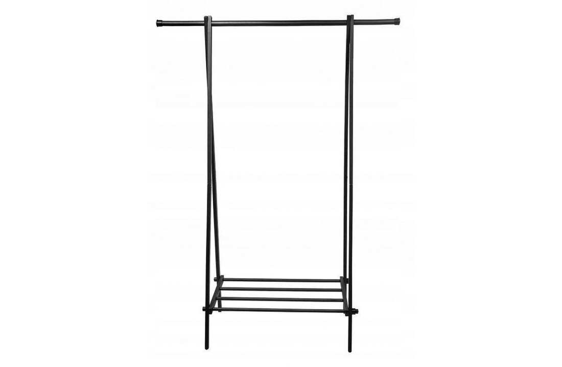 Kledingrek metaal zwart, 150x64,5x43,5 cm, slaapkamer organizer