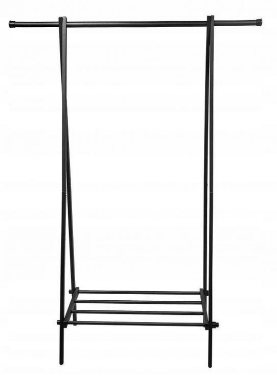 Schoenenrek kledingrek zwart metaal 150x64,5x43,5 cm