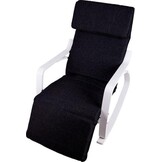 Fauteuil verstelbaar met voetsteun - Zwart/Wit, Multiplex