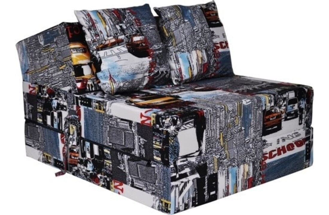 Campingbed stadslandschap opvouwbaar logeermatras 200x70cm Geel Foam