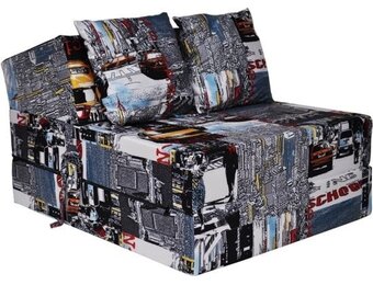 Campingbed stadslandschap opvouwbaar logeermatras 200x70cm Geel Foam