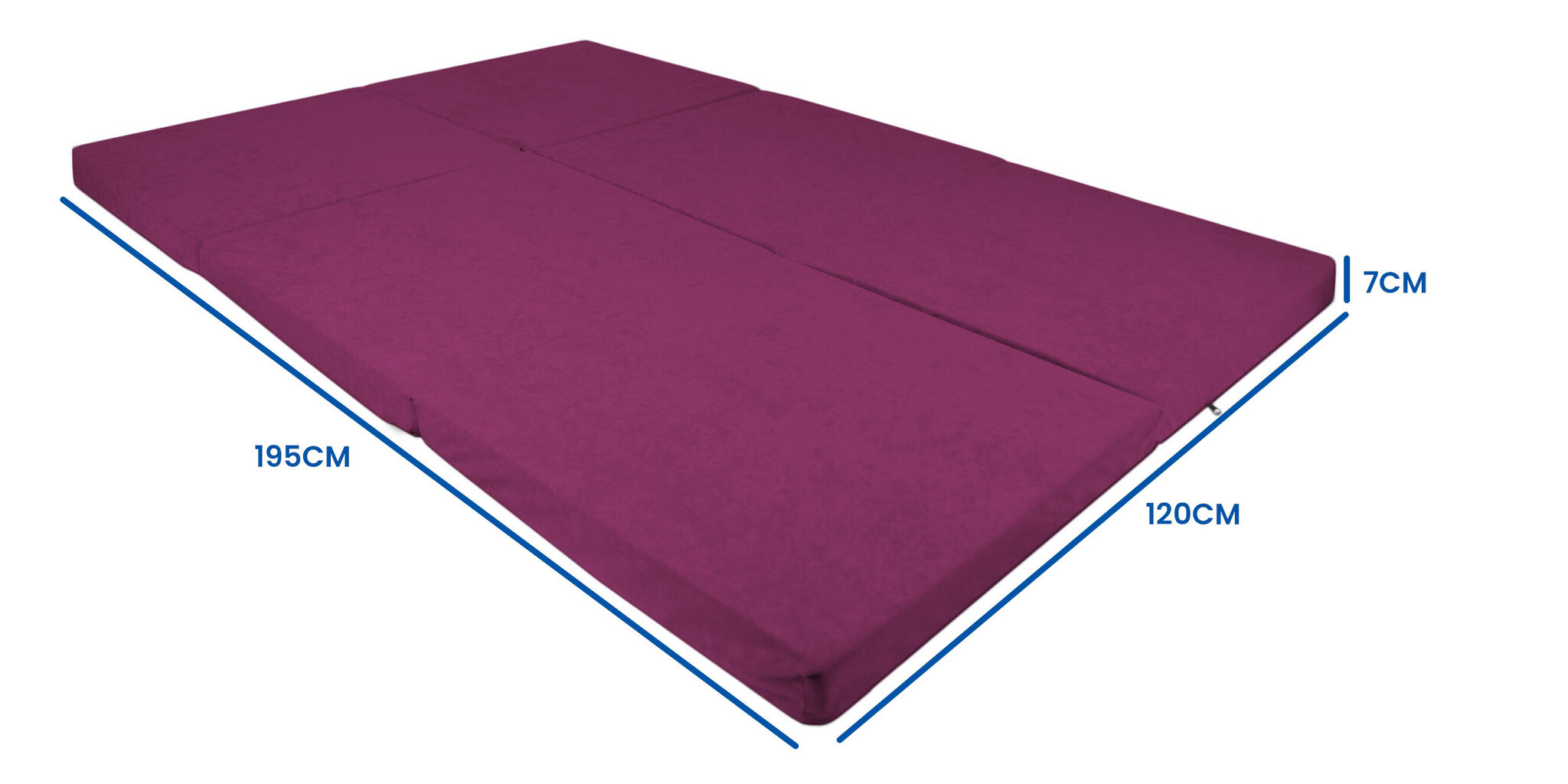 Opvouwbaar matras 2 persoons 195x120cm Foam Paars
