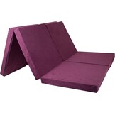 Gastenmatras 120cm - Opvouwbaar 2-persoons, Paars Foam, 195x120x7cm