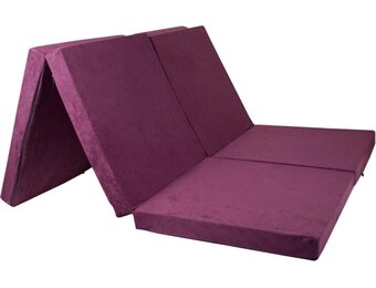Gastenmatras 120cm - Opvouwbaar 2-persoons, Paars Foam, 195x120x7cm