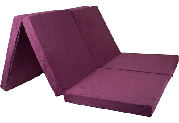 Gastenmatras 120cm - Opvouwbaar 2-persoons, Paars Foam, 195x120x7cm