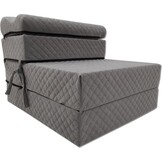 Luxe logeermatras grijs 200x70x15 cm foam opvouwbaar