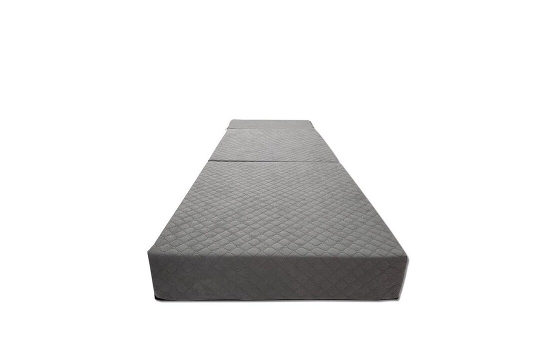 Luxe logeermatras grijs 200x70x15 cm foam opvouwbaar