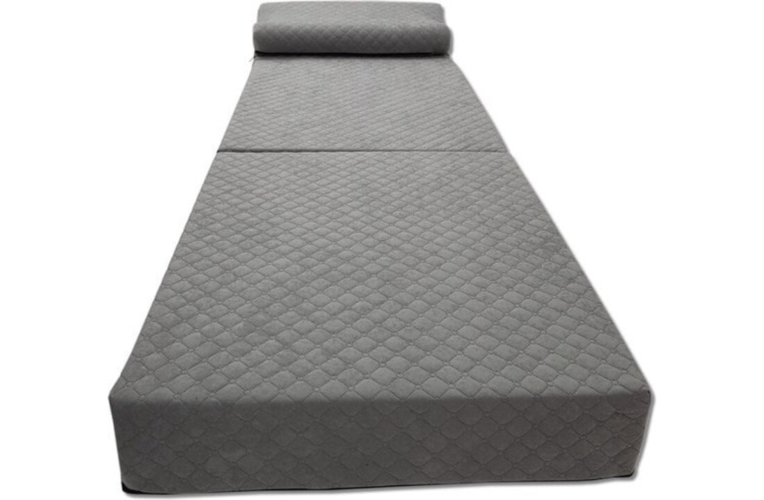 Opvouwbaar logeermatras grijs 200x70x15 cm foam EU-kwaliteit