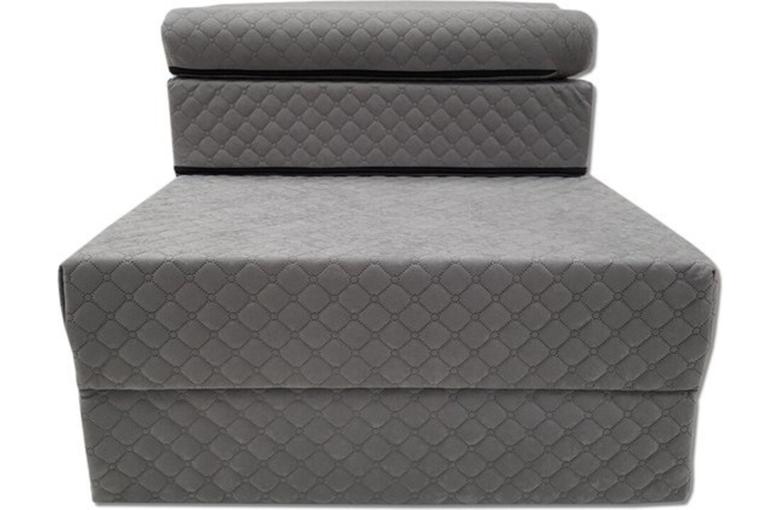 Camping matras grijs - 200x70x15 cm - Foam/stof - Luxe opvouwbaar