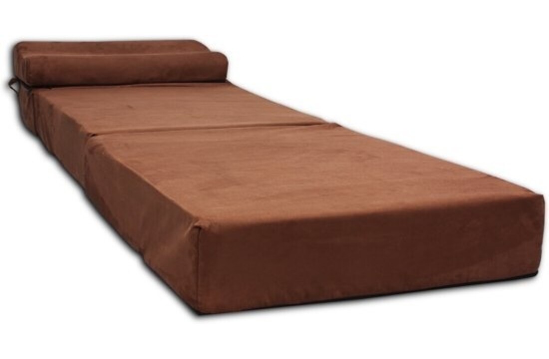 Opklapmatras met kussen 70x200cm Bruin Koudschuim