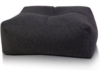 Poef grafiet Luca - 75x30cm vilt - comfortabel & stijlvol
