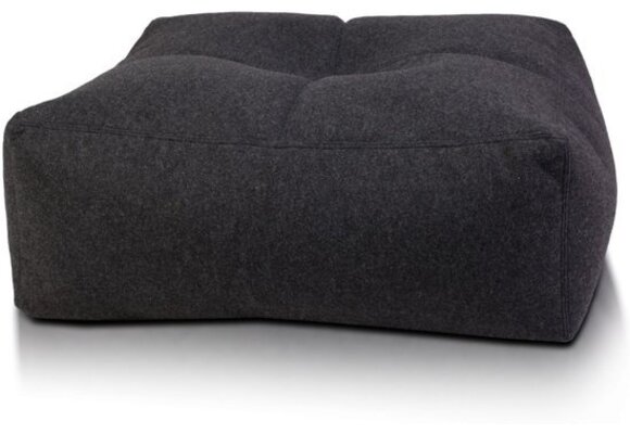Poef grafiet Luca - 75x30cm vilt - comfortabel & stijlvol
