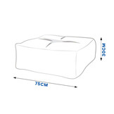 Poef grafiet Luca - 75x30cm vilt - comfortabel & stijlvol