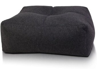 Vilten poef Luca - 75x30cm - Grafiet - Vilt & Traagschuim