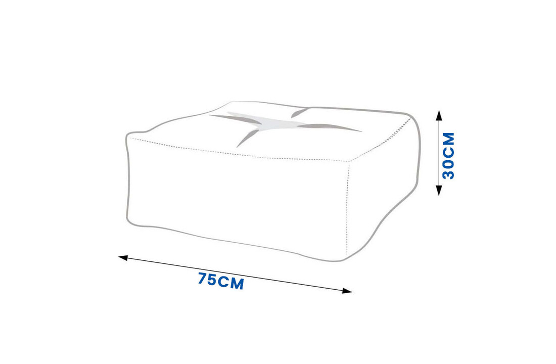 Grote poef Luca - 75x30cm - Grafiet vilt