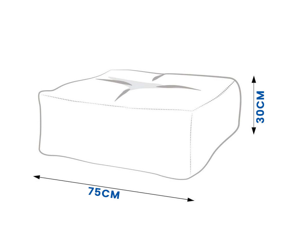 Grote poef Luca - 75x30cm - Grafiet vilt