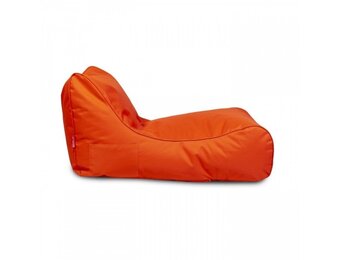 Zitzak oranje - Luxe relax poef 115x65x60cm, wasbare polyester hoes