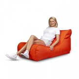 Zitzak oranje - Luxe relax poef 115x65x60cm, wasbare polyester hoes