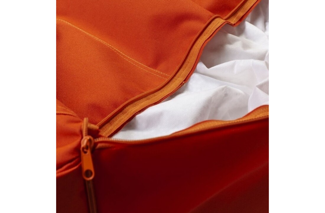 Zitzak oranje - Luxe relax poef 115x65x60cm, wasbare polyester hoes