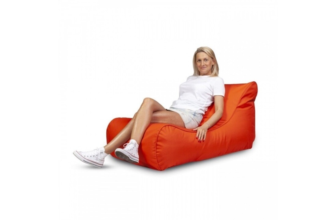 Relax poef wasbaar - Oranje polyester - 115x65x60 cm