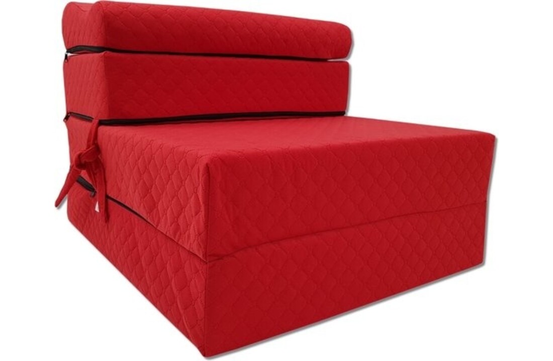 Logeerbed rood | Opvouwbaar slaapmatras 200x70x15 cm | Foam