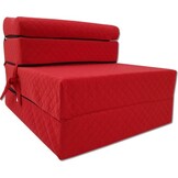 Logeerbed rood | Opvouwbaar slaapmatras 200x70x15 cm | Foam