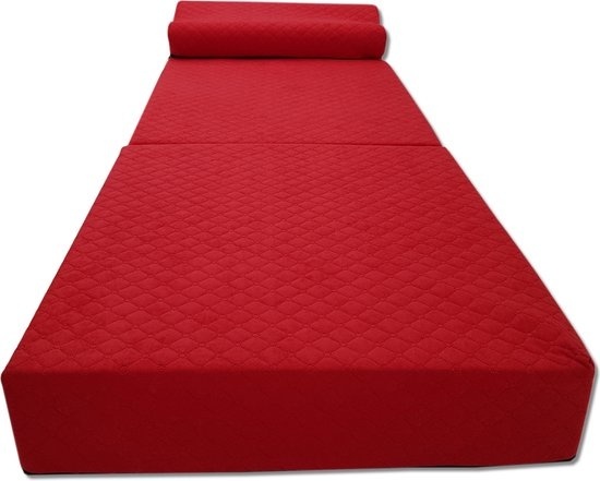 Opvouwbaar matras 200x70 | Luxe rood schuimmatras voor logeer/camping