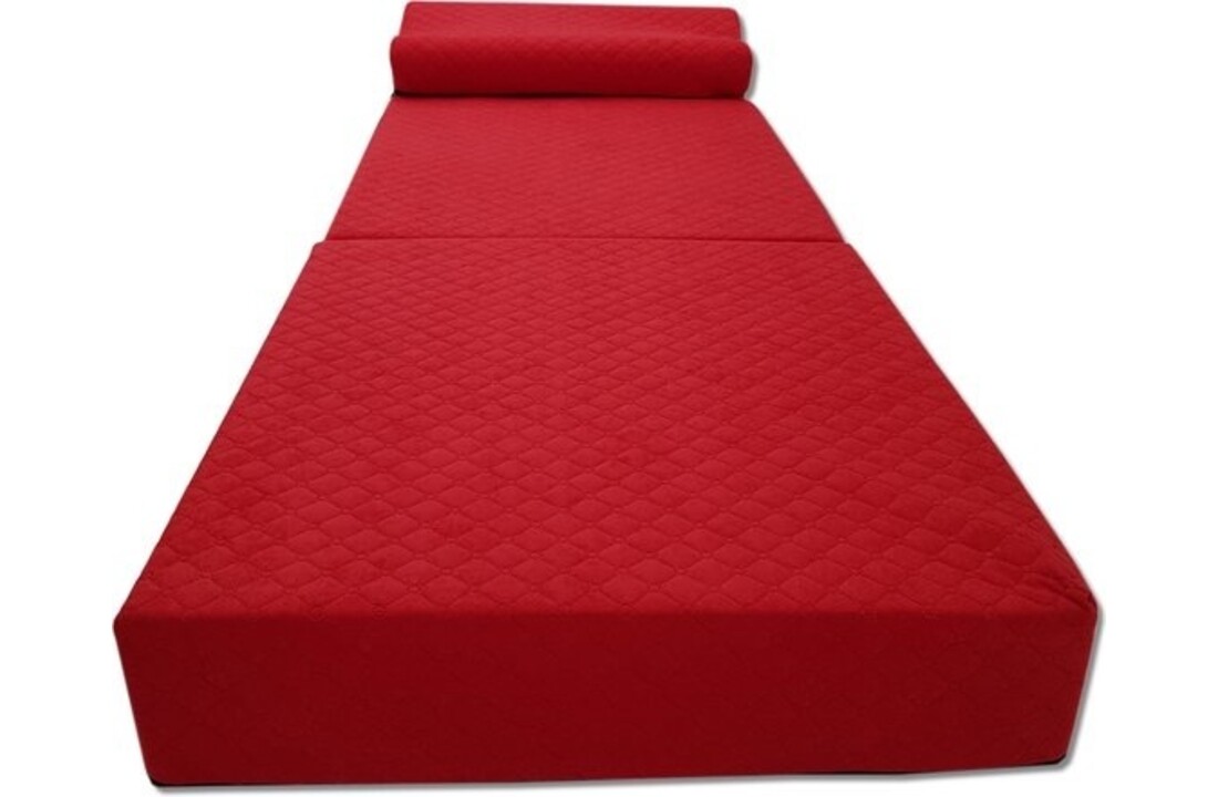 Camping matras rood - Luxe opvouwbaar 200x70x15 cm foam