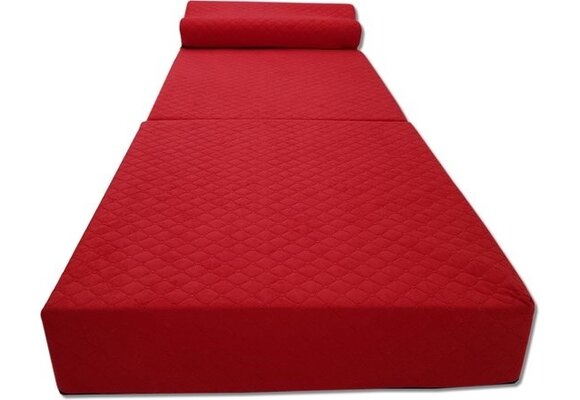 Camping matras rood - Luxe opvouwbaar 200x70x15 cm foam