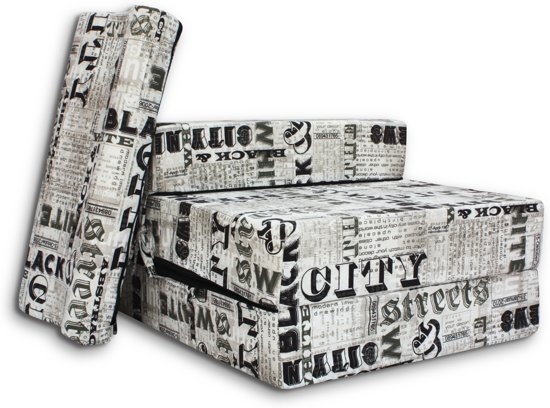 Campingmatras opvouwbaar 70x200cm Wit/Zwart Foam - Ideaal voor Camping & Logeren