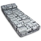 Logeermatras 70x200 - Opvouwbaar, 15cm dik, Foam, Wit/Zwart