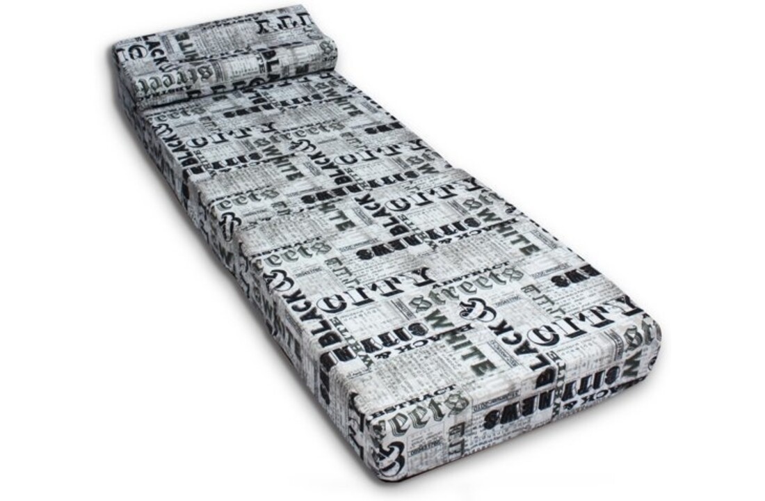 Reismatras Kind 70x200x15cm Foam Wit/Zwart - Opvouwbaar & Comfortabel