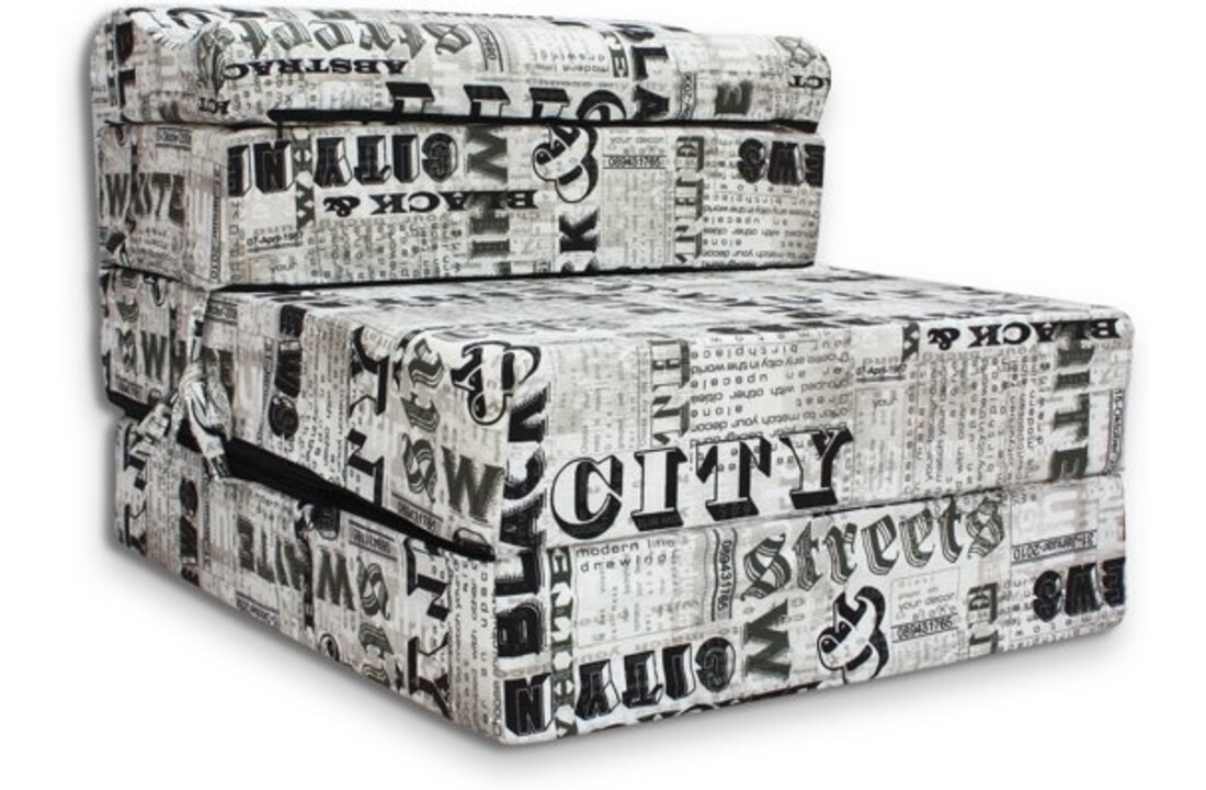 Reismatras Kind 70x200x15cm Foam Wit/Zwart - Opvouwbaar & Comfortabel