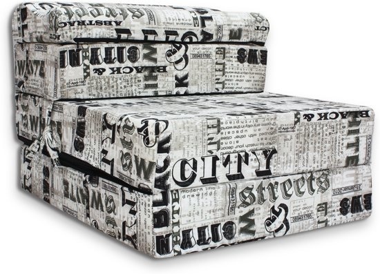 Reismatras Kind 70x200x15cm Foam Wit/Zwart - Opvouwbaar & Comfortabel