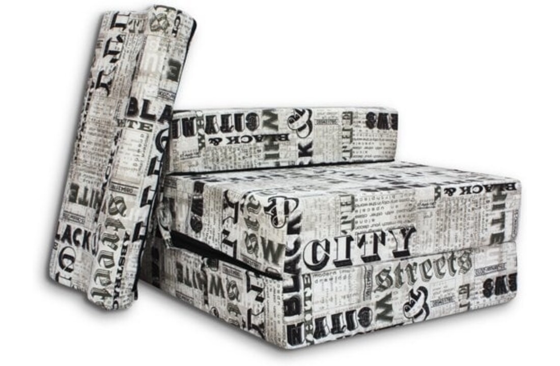 Reismatras Kind 70x200x15cm Foam Wit/Zwart - Opvouwbaar & Comfortabel