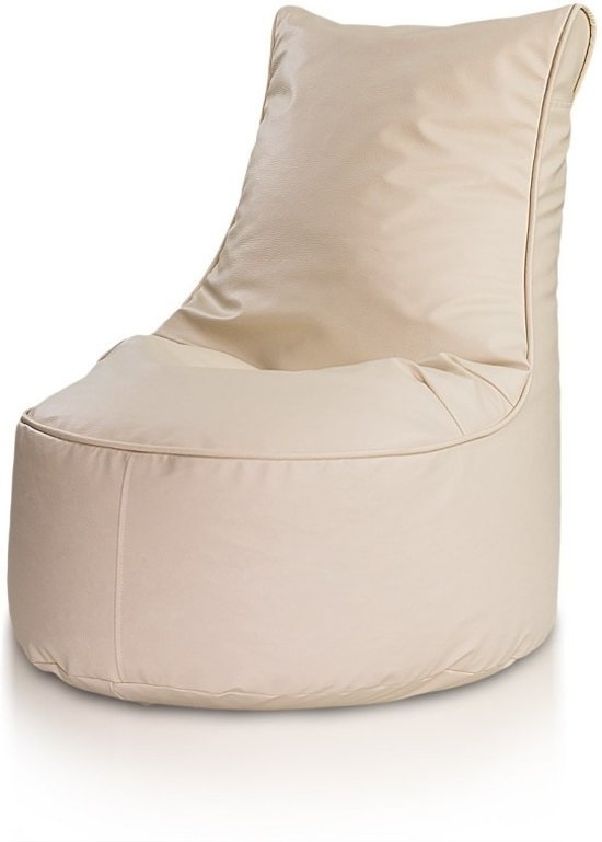 Zitzak kind 75cm beige kunstleer | 75x50x50cm | EPS-kralen