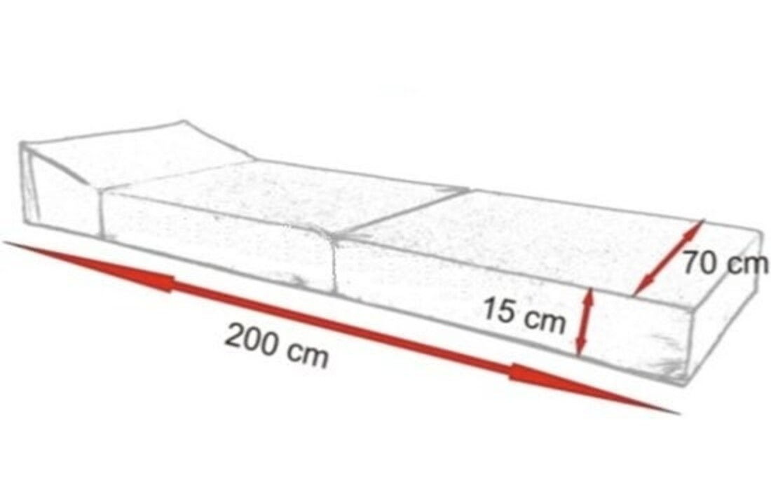 Campingbed met kussen - Opvouwbaar matras 200x70x15 cm Wit/Zwart