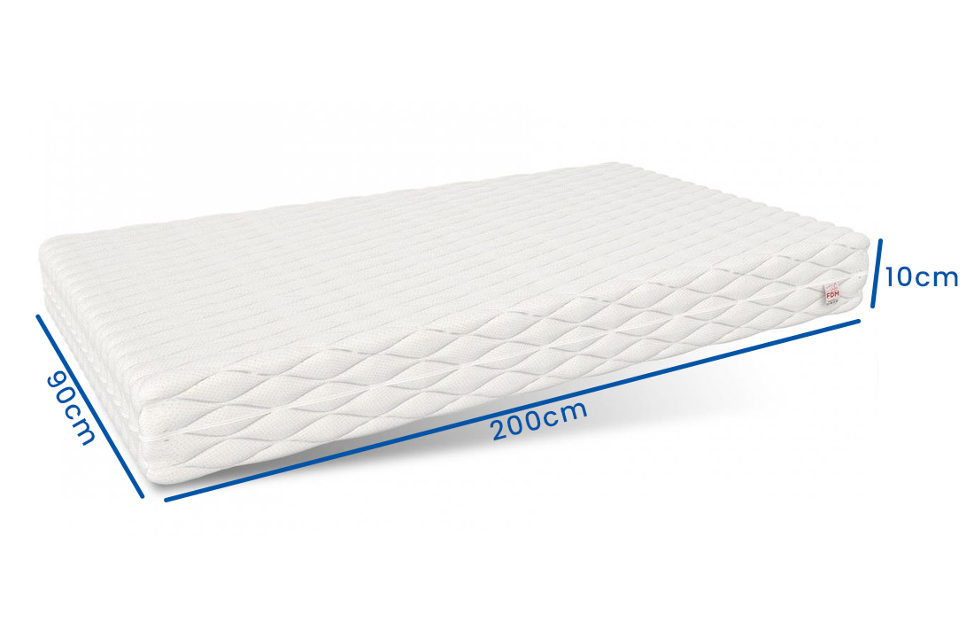 Koudschuimmatras wasbare hoes 90x200cm H3 Wit