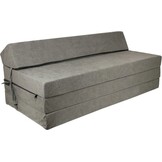 Slaapbank grijs | 200x120 cm | Opvouwbaar logeermatras | Foam