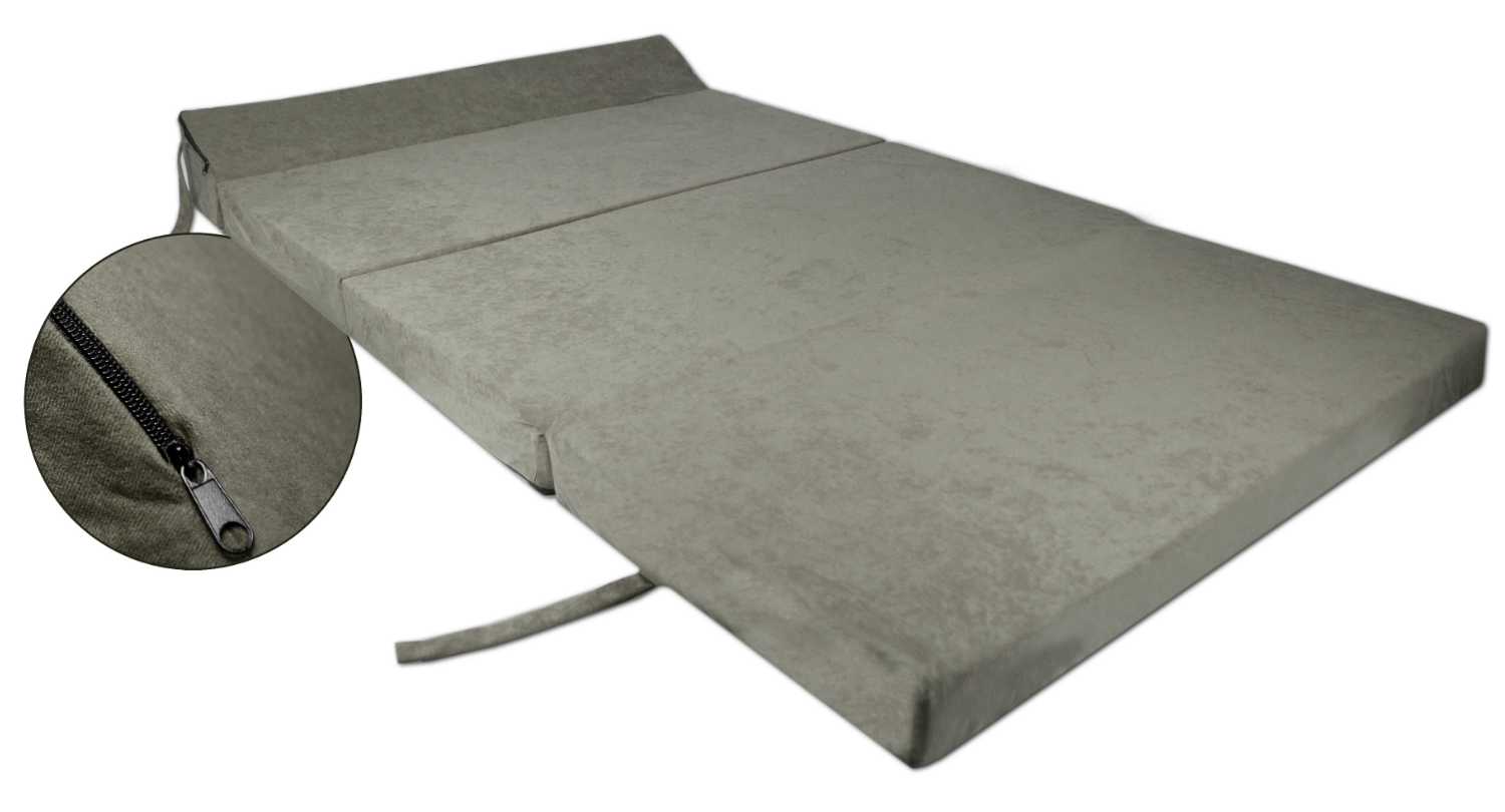 Slaapbank grijs | 200x120 cm | Opvouwbaar logeermatras | Foam