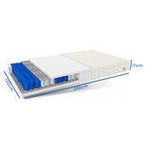 Matras 120x200 pocketvering - 7 Zones, Wit, Koudschuim, 17cm