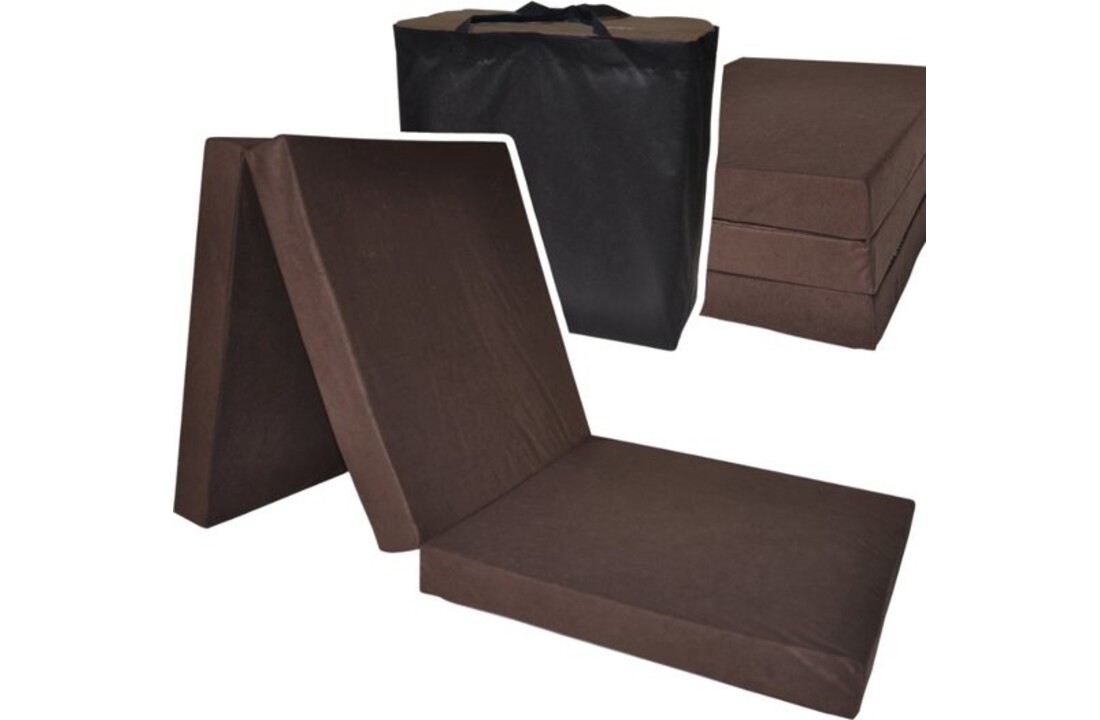 Reismatras 195x80 cm - Bruin Foam - Opvouwbaar Logeermatras