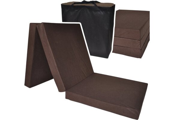 Reismatras 195x80 cm - Bruin Foam - Opvouwbaar Logeermatras