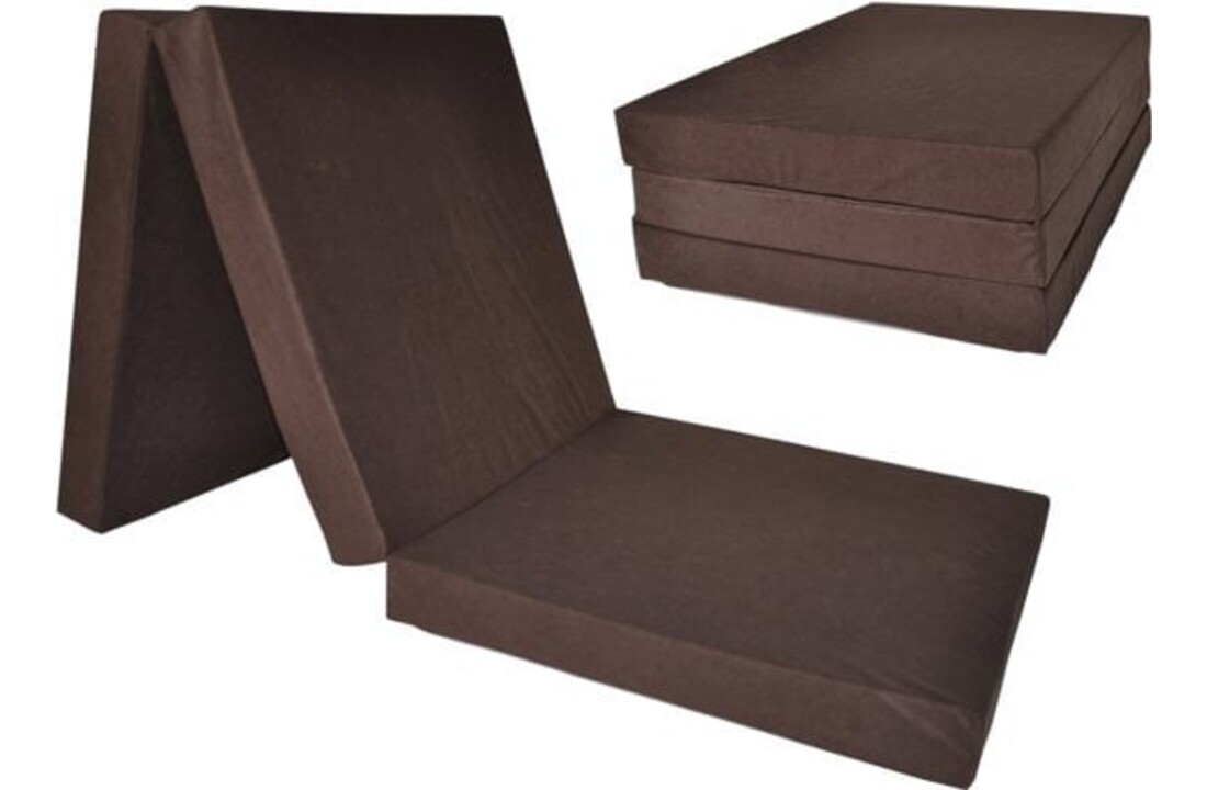 Reismatras 195x80 cm - Bruin Foam - Opvouwbaar Logeermatras