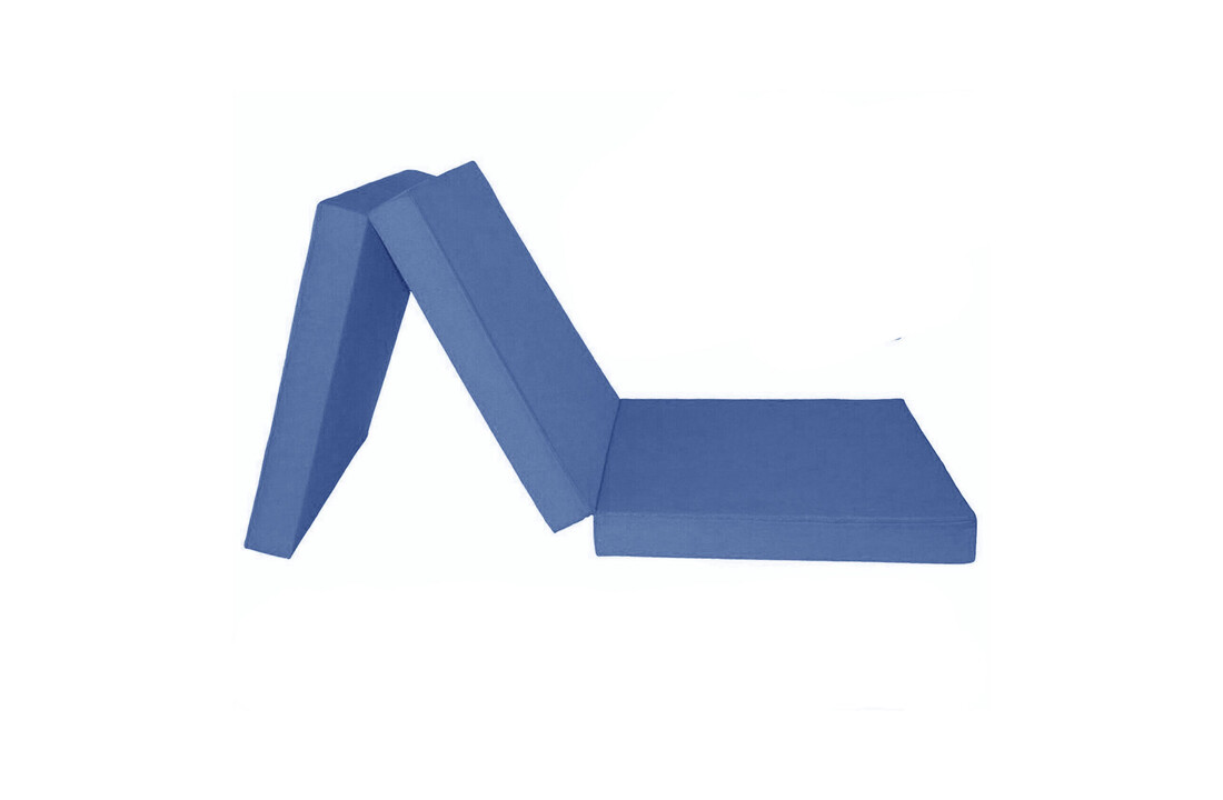 Logeermatras opvouwbaar: 195x70x15cm, Navy Blauw, Dik & Comfortabel